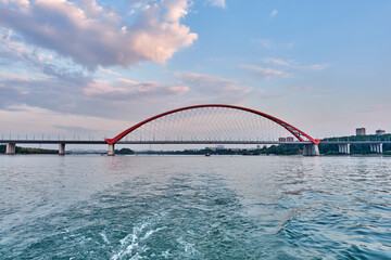 Bugrinsky Bridge is road bridge over Ob river in Novosibirsk, Russia.
