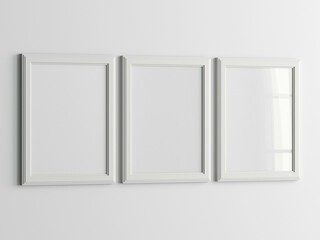 Gallery wall mockup, frames on the wall, minimalist frame mockup, Poster Mockup, Photo frame mockup, 3d render