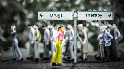 Street Sign to Therapy versus Drugs