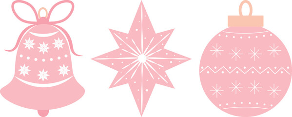 Set Christmas decorations vector illustraion