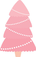 Pink Christmas tree vector illustration