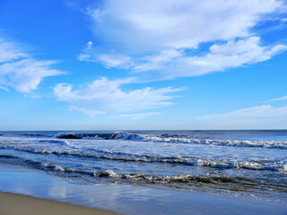 The Surf on a perfect winter morning on the North Carolina coast of the Outer Banks
