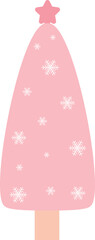 Pink Christmas tree vector illustration
