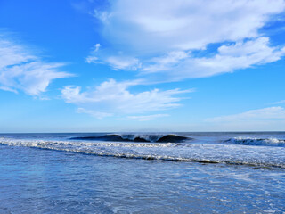 The Surf on a perfect winter morning on the North Carolina coast of the Outer Banks