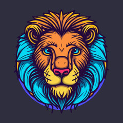 Lions Head mascot logo design illustration for sport or e-sport
