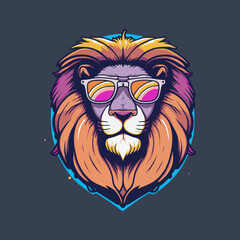 Lions Head mascot logo design illustration for sport or e-sport
