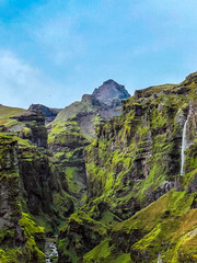 Green canyon in Iceland 