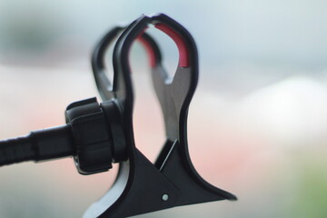 Mic clamp photo with natural blur background