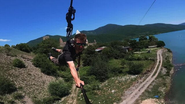 double backflip bridge jump, crazy high jump, mountain bridge jump, crazy stunt, extreme jump