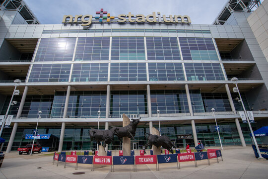 THE USA, Houston, Texas, November 2022: NRG stadium in Texas will take World champion of soccer. The World Cup of soccer FIFA will be take in the USA, Canada and Mexico.