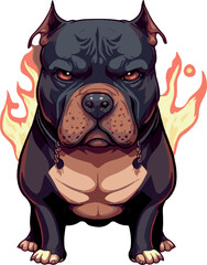 dog pitbull vector illustration