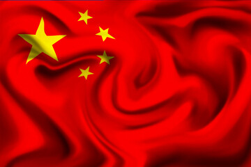 Obraz premium 3d illustration, china flag