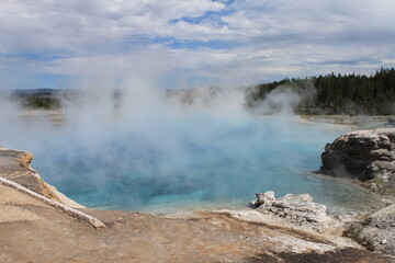 landscape with boiling spring