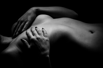 Sensual naked woman black and white © Victoria