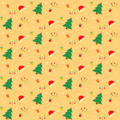 happy new year seamless pattern with christmas tree