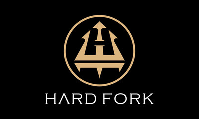 hard fork or trident logo template - obrazy, fototapety, plakaty