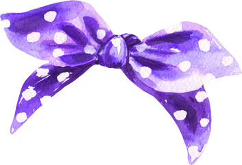 Watercolor polka dot red headband illustration, pink,violet, purple,  headdress, Hipster woman clothes, fashion accessories for character creator	
