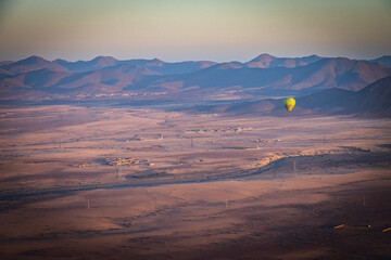 hot air balloon over Marrakech, morocco, north africa, sunrise, high atlas mountains, adventure