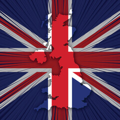 Fototapeta na wymiar British National Day Map Design