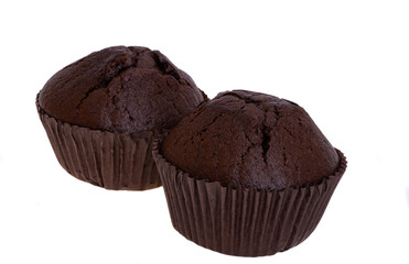 chocolate muffin isolated