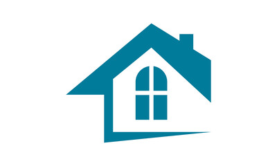 icon blue home property logo