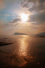 Beautiful evening seascape of the tourist