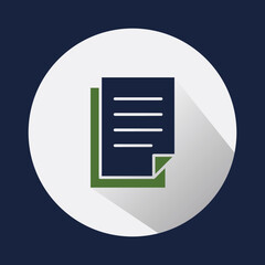 colorful document icon. isolated background with long shadow