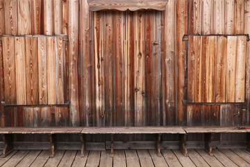 Wooden abstract timber background of an alpine refuge