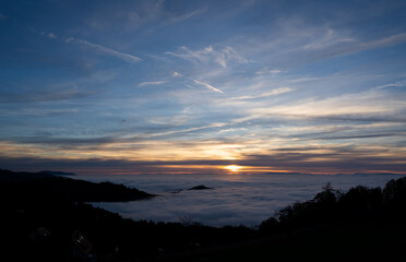 sunset over the mountains