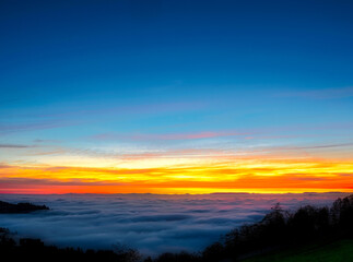 sunset in the mountains