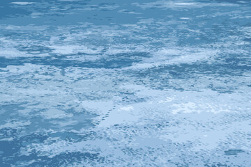 Realistic  illustration of an icy river surface. Texture of ice covered with snow. Winter background.