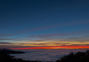 sunset in the mountains
