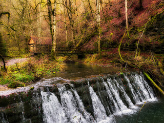 waterfall in autumn