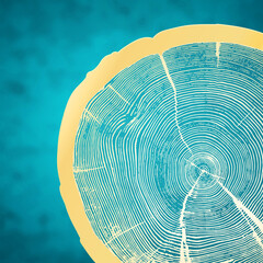Eco Modern Tree Rings Art from Wood Cross Section