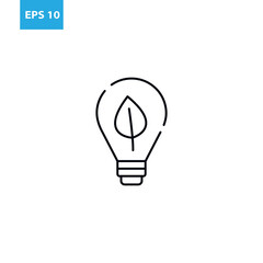 Eco lamp outline icon Vector illustration