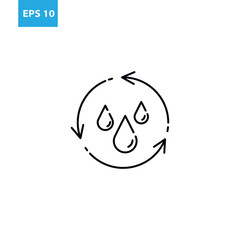 Water recycle outline icon Vector