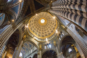 Interior details of the cathedral in Siena, Italy.