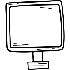 computer monitor. Hand drawn doodle

