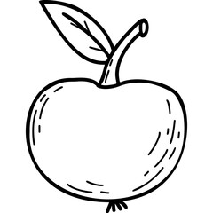 Fruit. apple . Linear doodle
