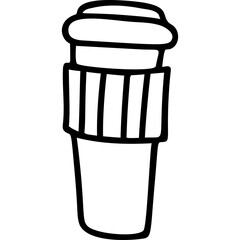 glass of coffee. Linear doodle