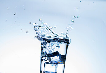 The image of pouring drinking water, into a glass,