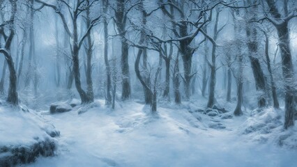A fairy-tale winter forest