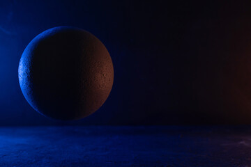 Abstract geometric shape background. Cement ball as space concept model planet