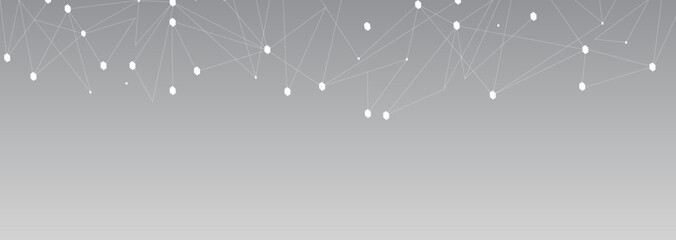Fototapeta premium White network. Abstract connection on gray background. Network technology background with dots and lines for desktop. Ai background. Modern abstract concept. Line background, network technology vector