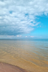 Blue clear water in the sea on a sunny day.