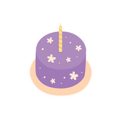 Birthday bento mini cake with celebration candle