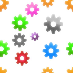 ripetizione senza cucitura di forme ingranaggio su sfondo trasparente