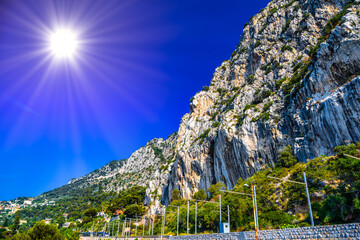 Cliffs in Beausoleil, Nice, Nizza, Alpes-Maritimes, Provence-Alpes-Cote d'Azur, Cote d'Azur, French Riviera, France
