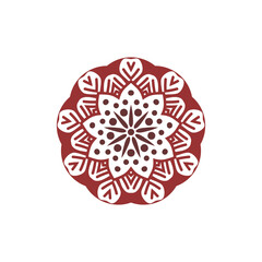 lace ornament Round flower mandala template design with a white background