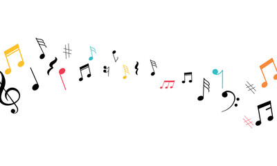 Simple Music Notes Background Illustration, royalty music notes vector - obrazy, fototapety, plakaty